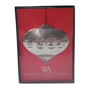 Wendell August Forge Hammered Aluminum Christmas Ornament 2017 "OMAR" Unique